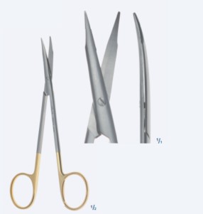 Ножиці, хірургічні, "Jameson-Werber", "Power TC", делікатні, вигнуті, гострокінцеві, загальна довжина 130 мм, 5 1/8"